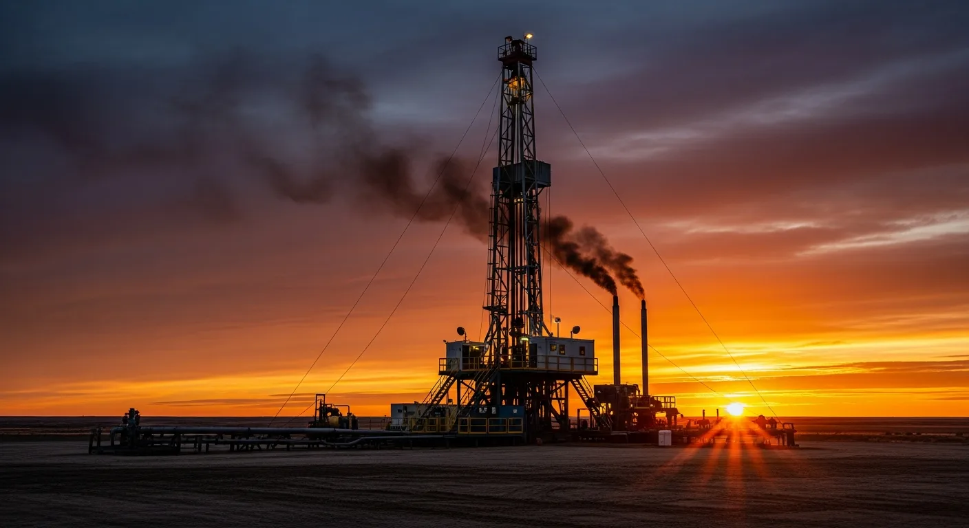Bakken workover rig at sunrise illustrating the worksites covered in WOS safety training