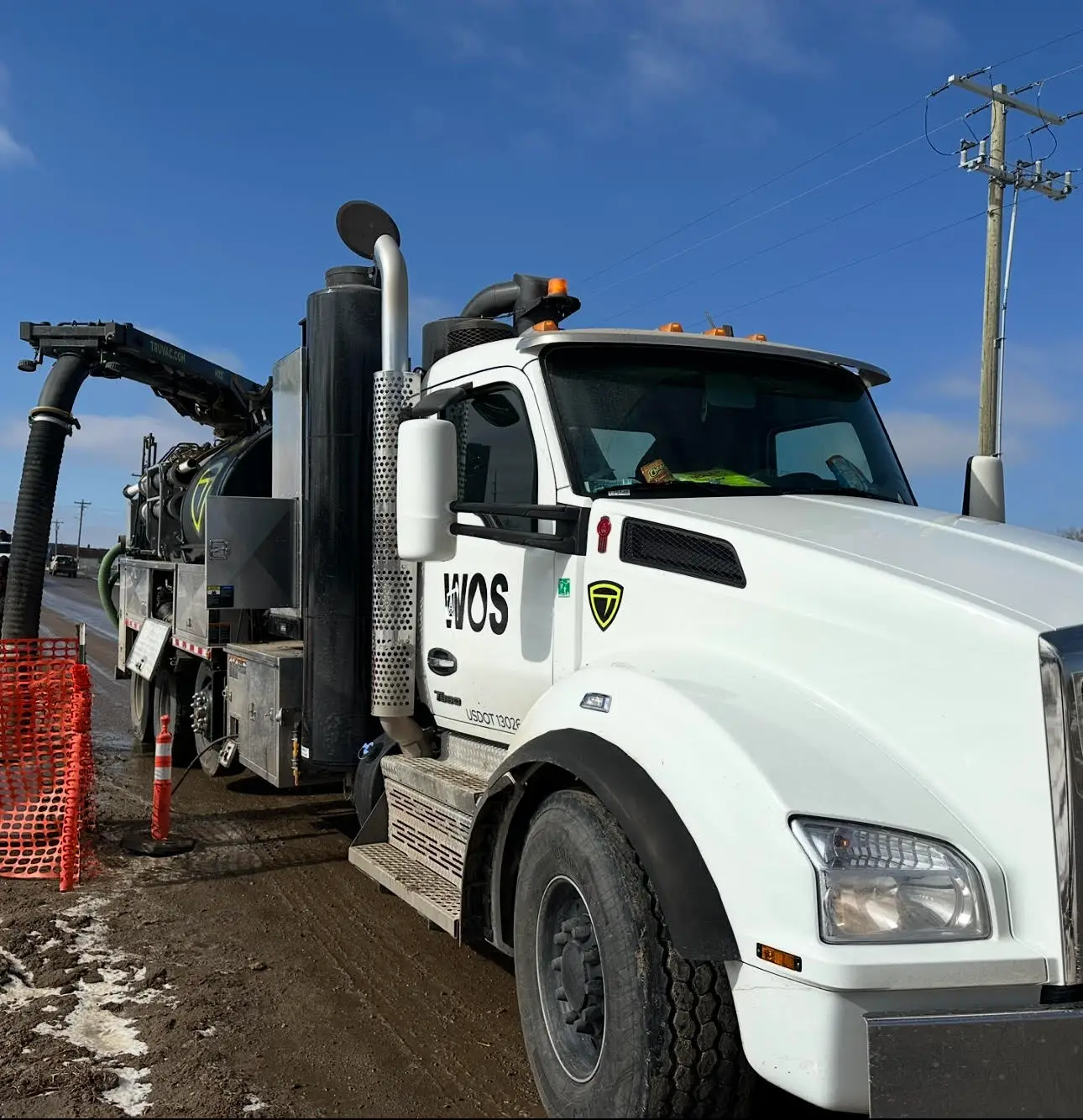 Hydrovac excavation in progress in the Bakken oilfield