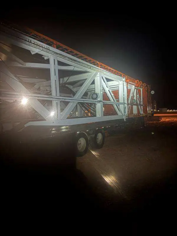 Rig truss on a trailer ready for delivery