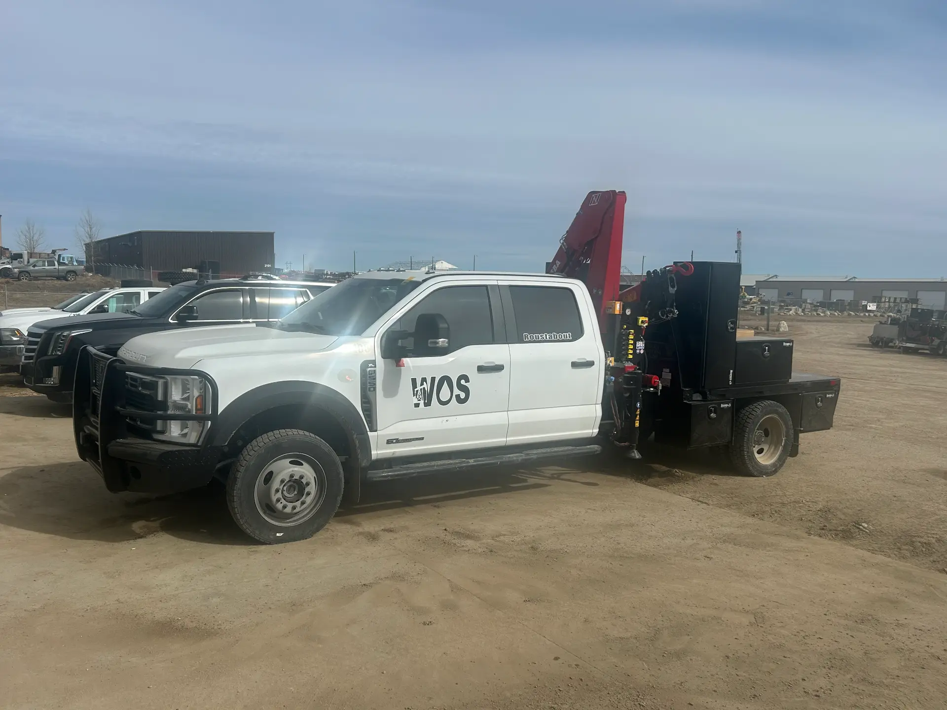 Well Oiled Solutions crane truck on location