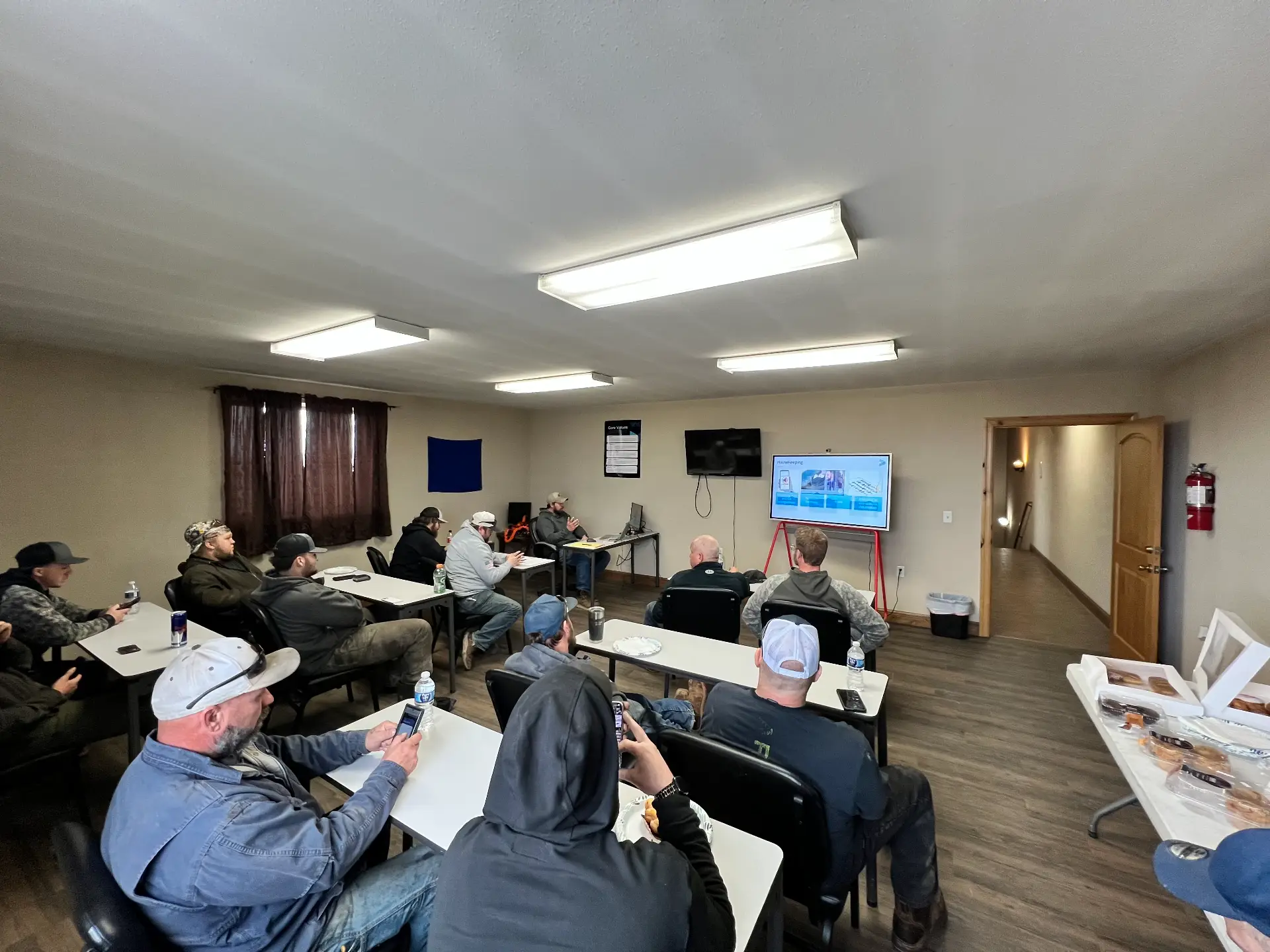 Crew attending a safety training session