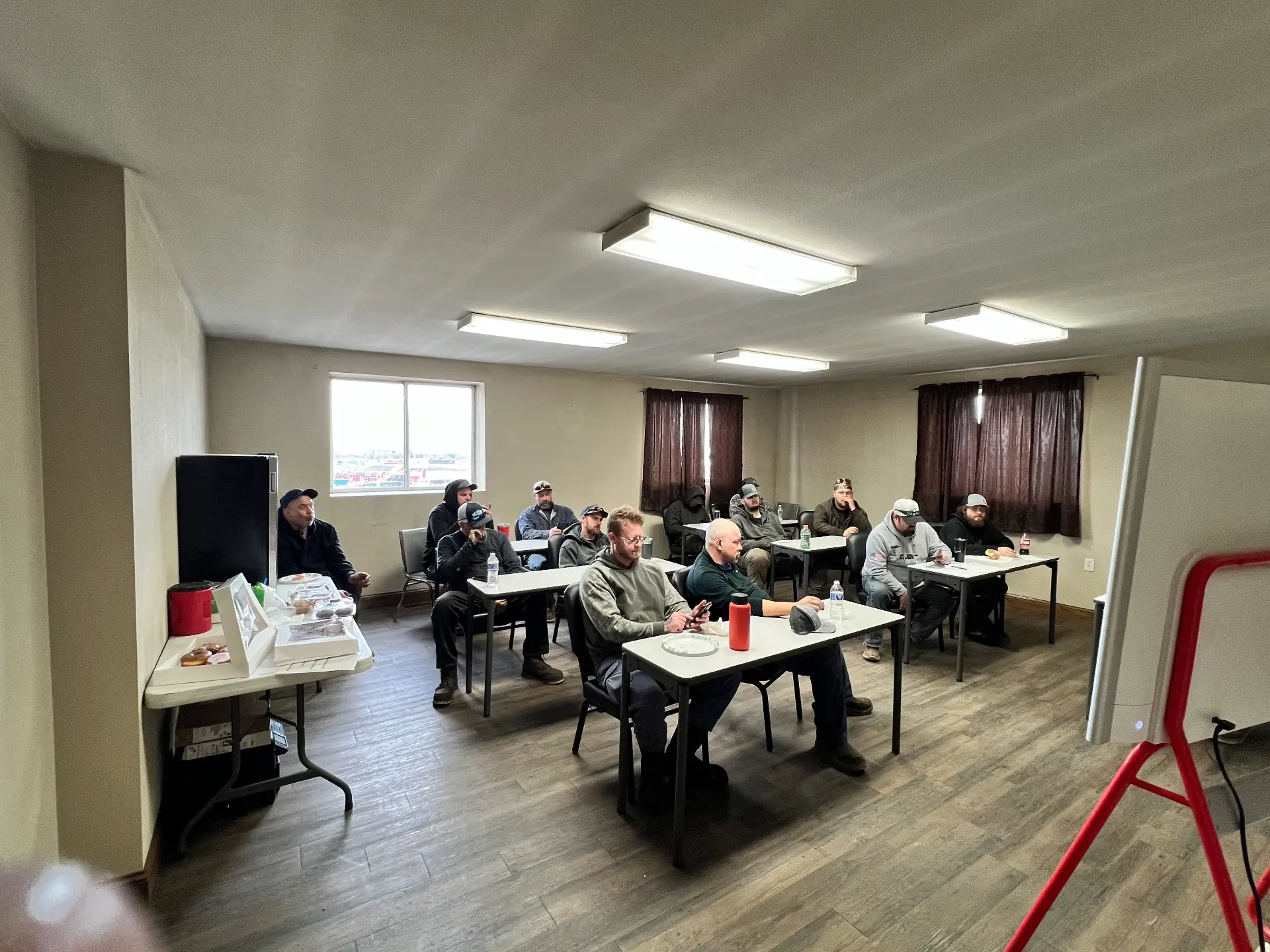 Safety class in progress at the WOS training room