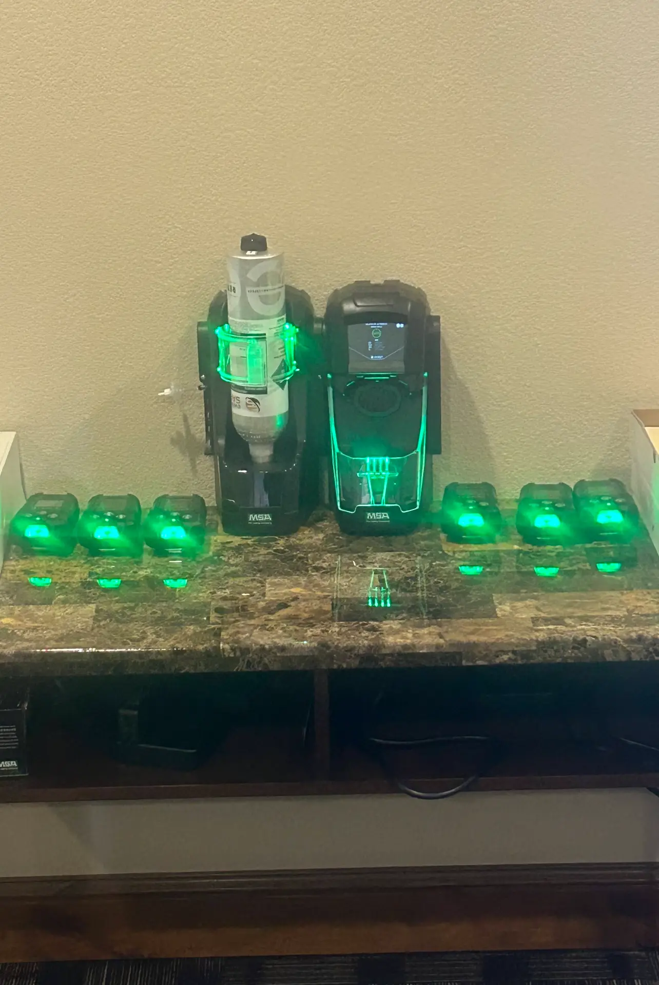 MSA bump calibration unit and gas monitors